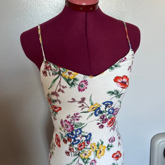Express Floral Dress Spaghetti Strap Mini Size Small Crepe Material - Picture 2 of 8